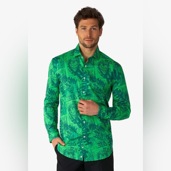 OPPOSUITS The Joker™ Men's button down long sleeved shirt - Picture 1 of 16
